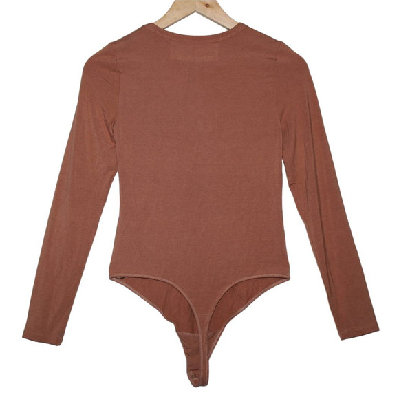 Abercrombie & Fitch Soft AF Collection Tan Brown Long Sleeve Bodysuit Size S NWT - Picture 2 of 6